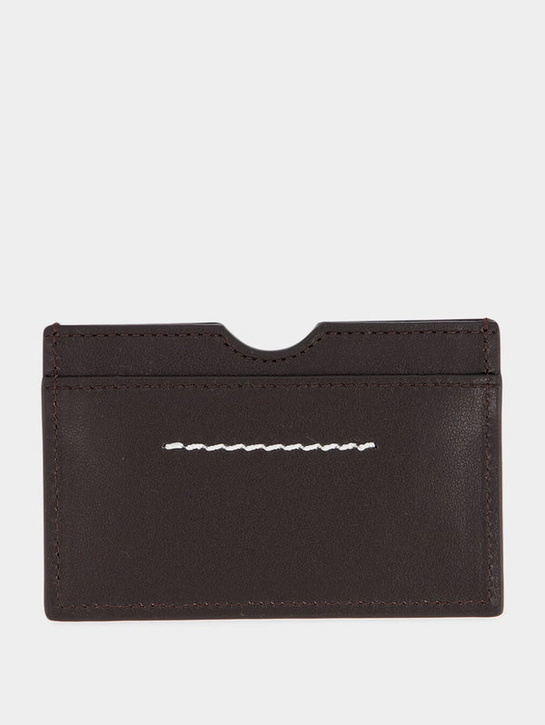 MM6 Maison MargielaLogo-Embossed Leather Cardholder at Fashion Clinic