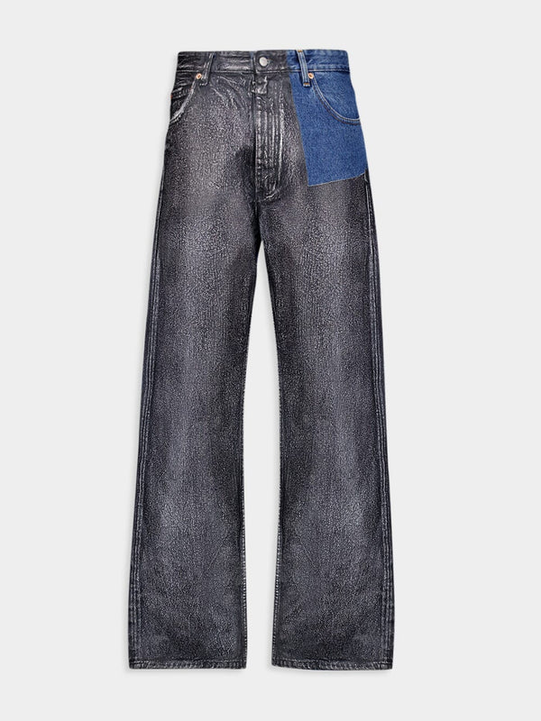 MM6 Maison MargielaPanelled Mid-Rise Cotton Jeans at Fashion Clinic