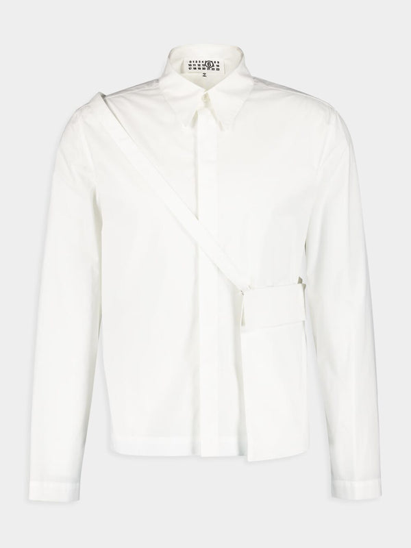 MM6 Maison MargielaPouch-Embellished Cotton Shirt at Fashion Clinic