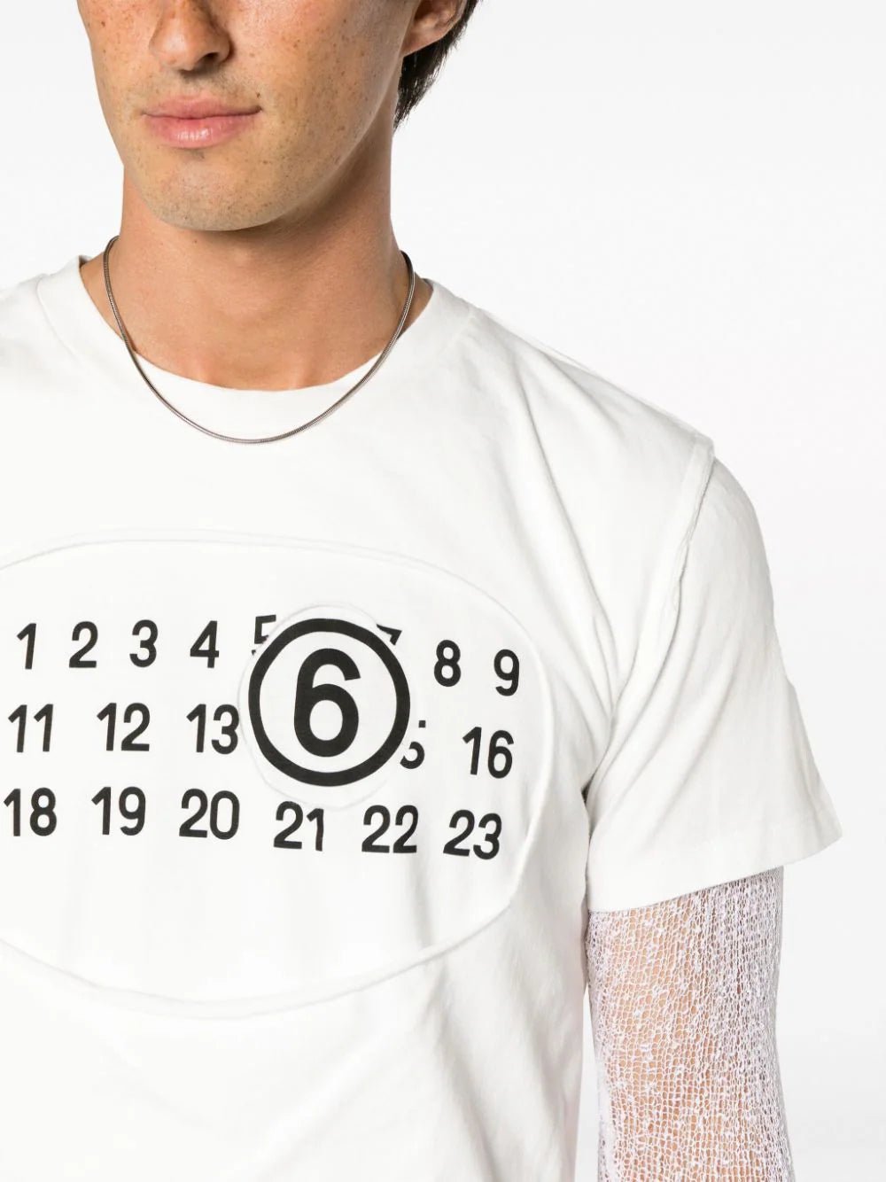 MM6 Maison MargielaSignature Numbers Motif Cotton T-Shirt at Fashion Clinic