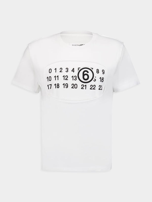 MM6 Maison MargielaSignature Numbers Motif Cotton T-Shirt at Fashion Clinic