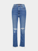 MotherHigh-Waisted Rider Ankle Fray Jeans at Fashion Clinic