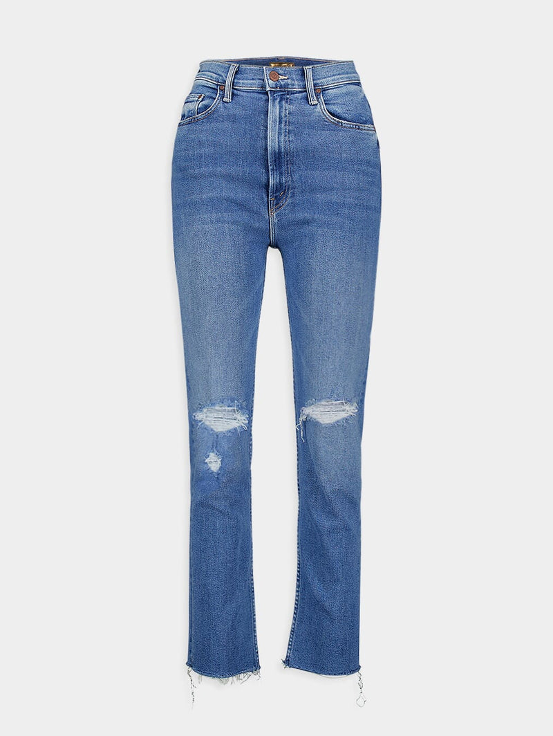 MotherHigh-Waisted Rider Ankle Fray Jeans at Fashion Clinic