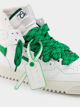 Off-White3.0 Off Court White and Green Leather Sneakers at Fashion Clinic