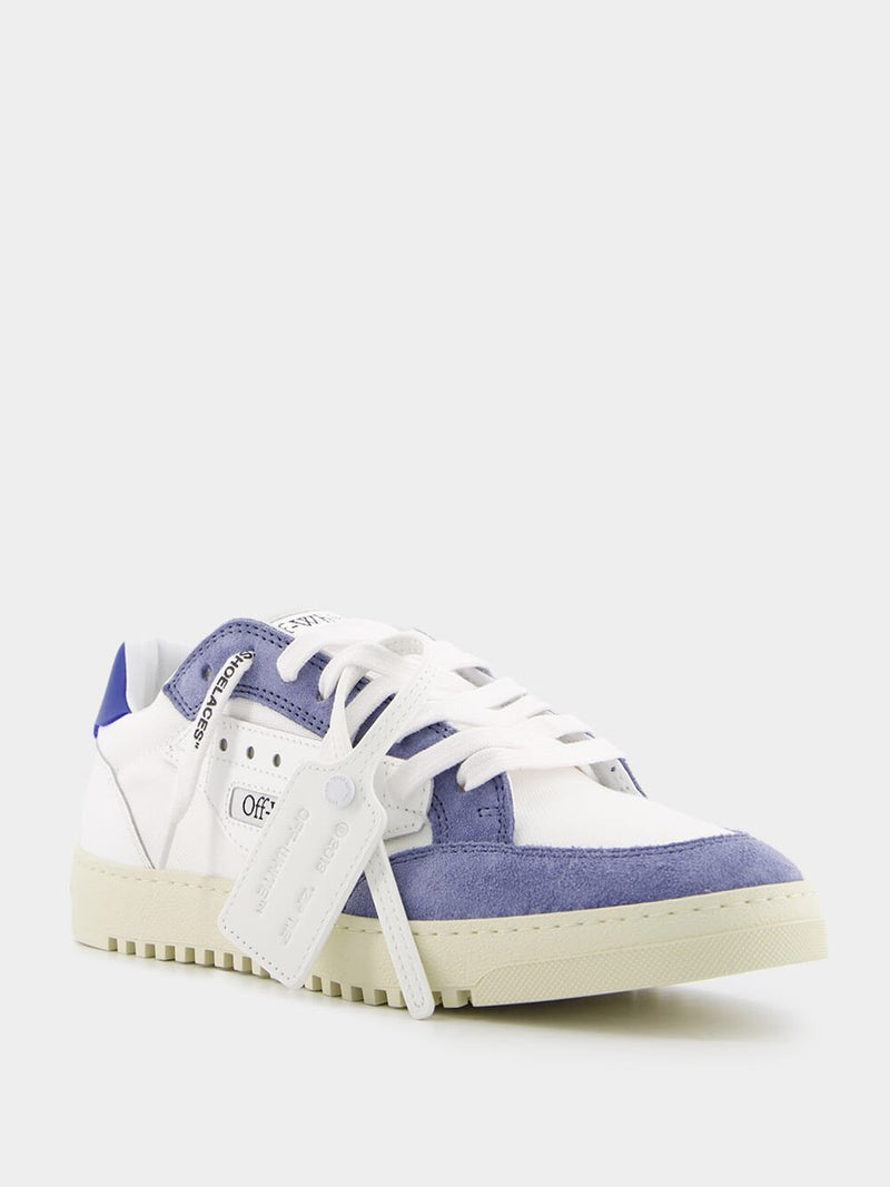 Off-White5.0 Low-Top White and Blue Sneakers at Fashion Clinic
