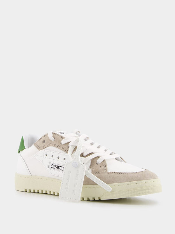 Off-White5.0 Low-Top White and Green Sneakers at Fashion Clinic