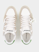 Off-White5.0 Low-Top White and Green Sneakers at Fashion Clinic