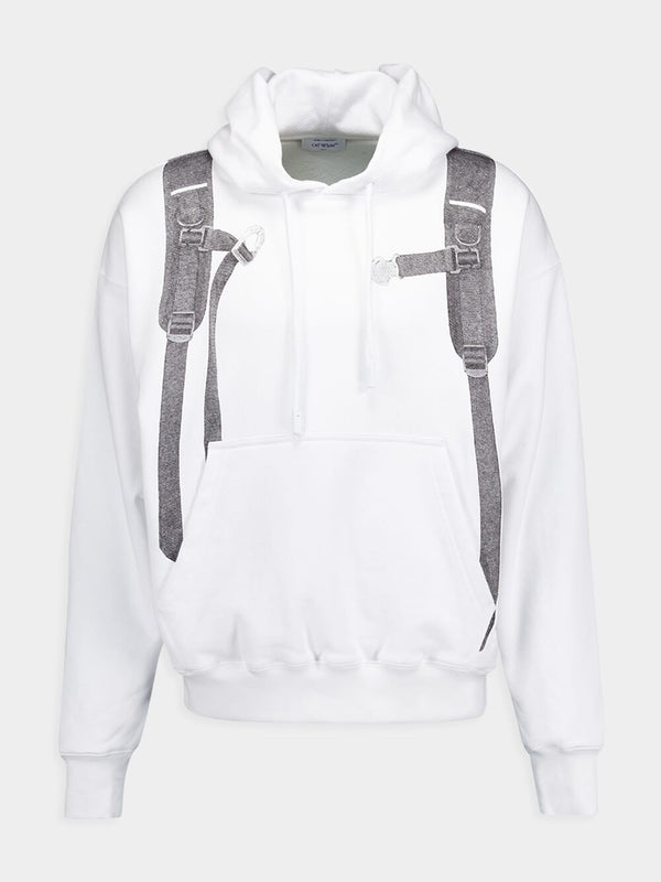 Off-WhiteBackpack-Print Cotton Hoodie at Fashion Clinic