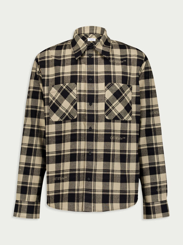 Off-WhiteCheck-Print Flannel Shirt at Fashion Clinic