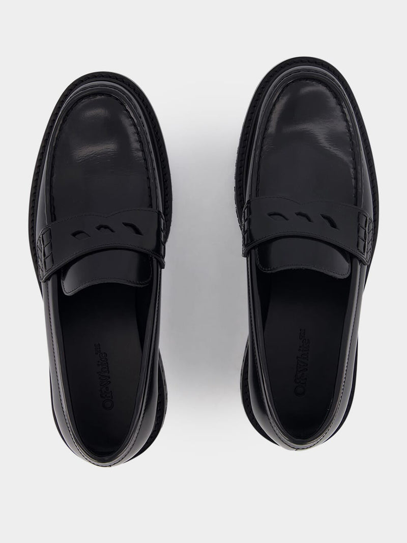 Off-WhiteChunky-Sole Leather Loafers at Fashion Clinic