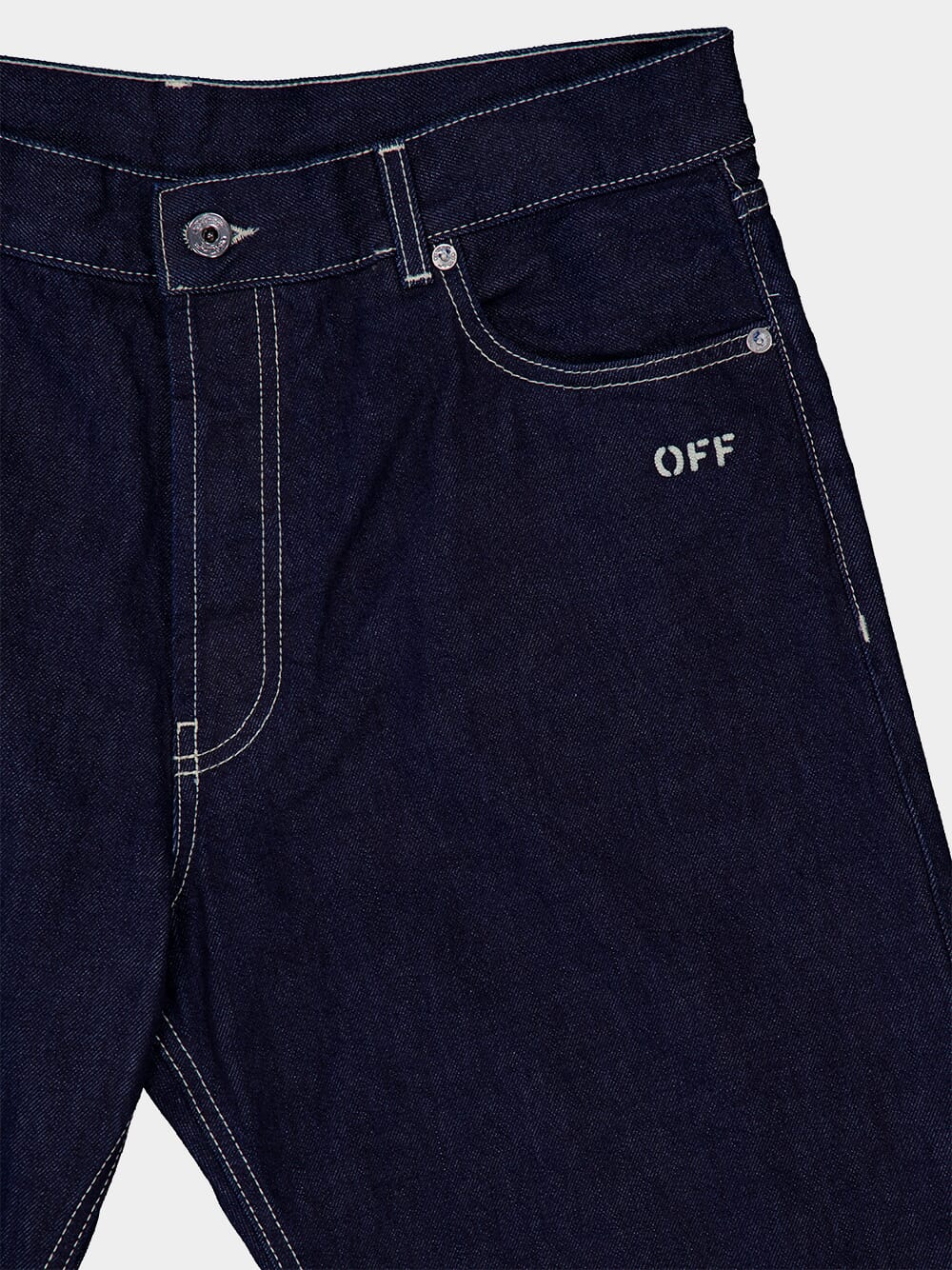 Off-WhiteEmbroidered-Logo Jeans at Fashion Clinic
