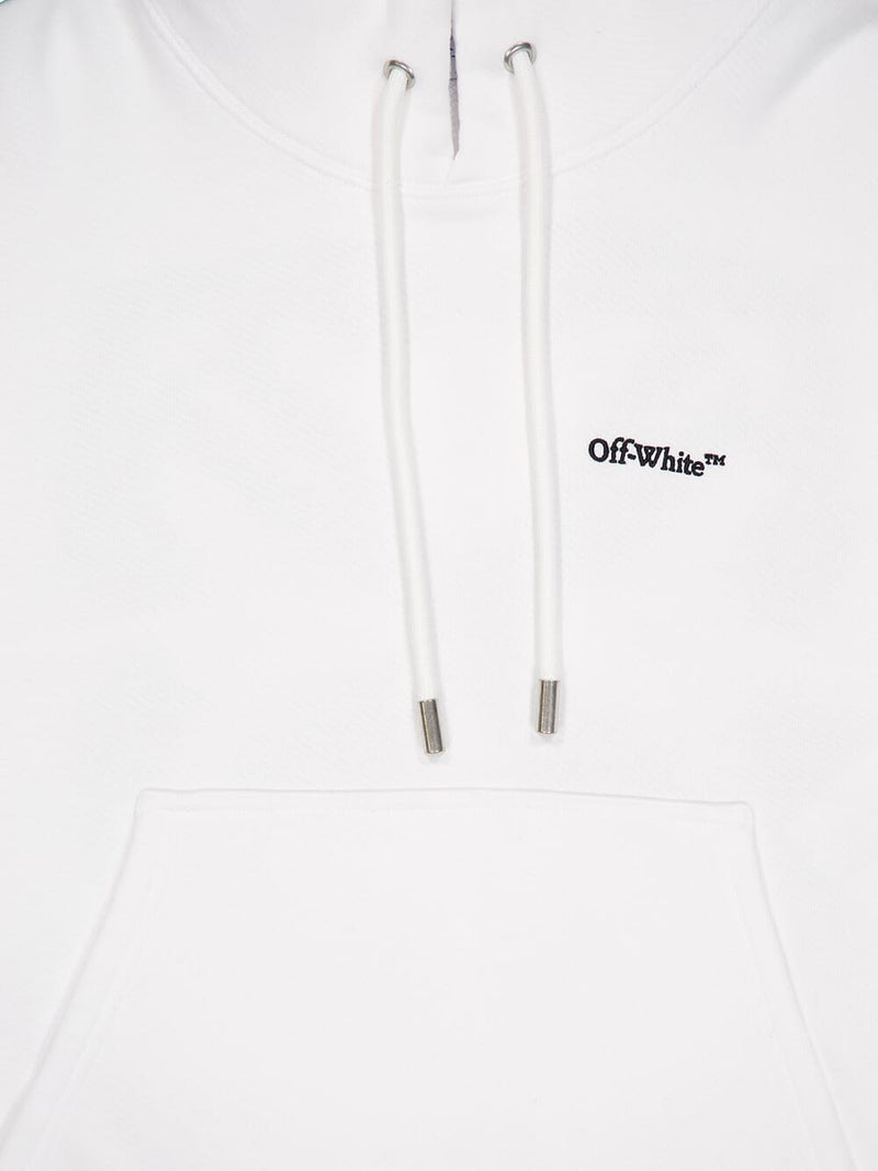 Off-WhiteLogo Embroidered Cotton Hoodie at Fashion Clinic