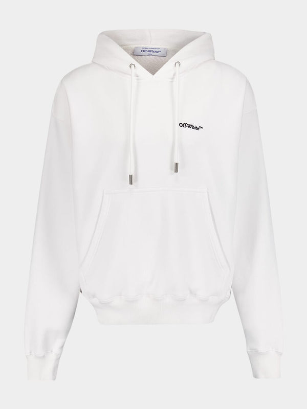 Off-WhiteLogo Embroidered Cotton Hoodie at Fashion Clinic