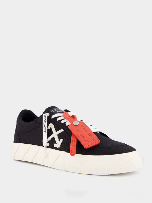 Off-WhiteLow Vulcanized Black Sneakers at Fashion Clinic