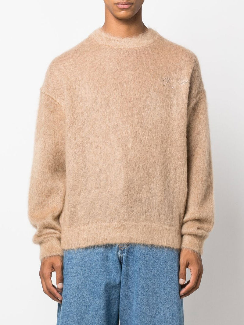 Off-WhiteMohair Knit Sweater at Fashion Clinic