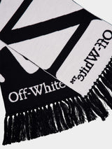 Off-WhiteNo Offence Intarsia-Logo Wool Scarf at Fashion Clinic