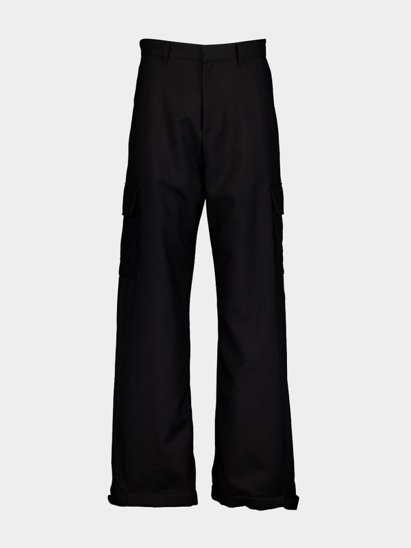 Off-WhiteOW Drill Wide-Leg Cargo Pants at Fashion Clinic