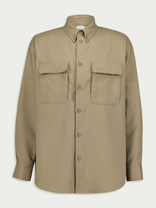 Off-WhiteOW Emb Drill Milit Overshirt at Fashion Clinic