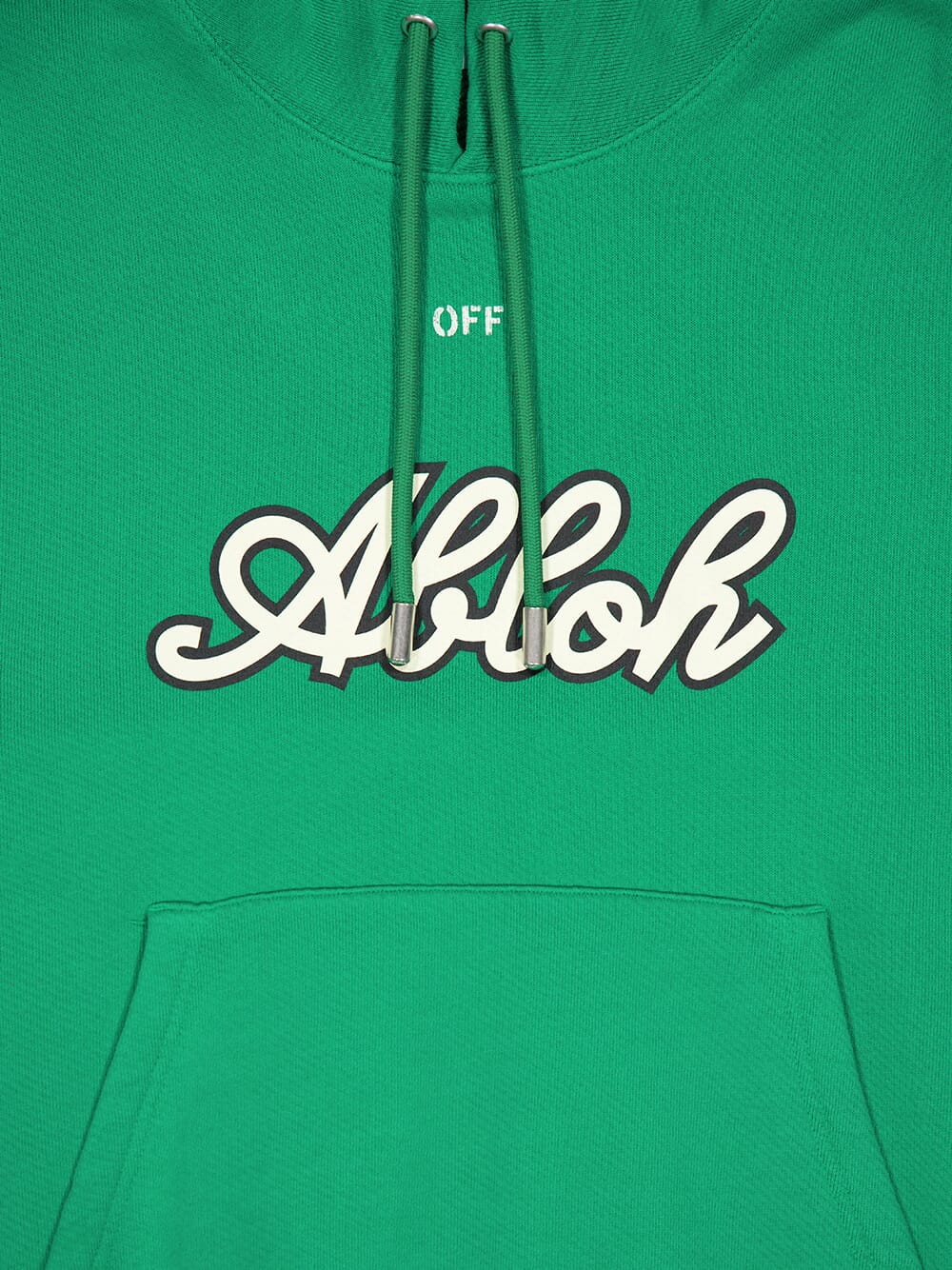 Off-WhiteVibrant Green Cotton Hoodie at Fashion Clinic