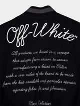 Off-WhiteWool Varsity Black Bomber at Fashion Clinic