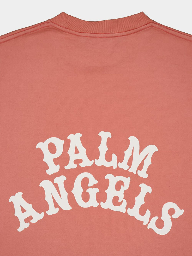 Palm AngelsDice Game Peach Orange Cotton Tee at Fashion Clinic