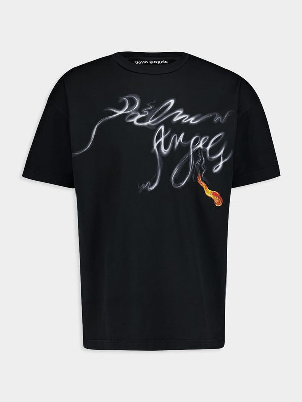 Palm AngelsFoggy Logo-Print Black T-Shirt at Fashion Clinic