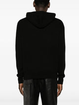 Palm AngelsMonogram-Embroidered Knitted Black Hoodie at Fashion Clinic