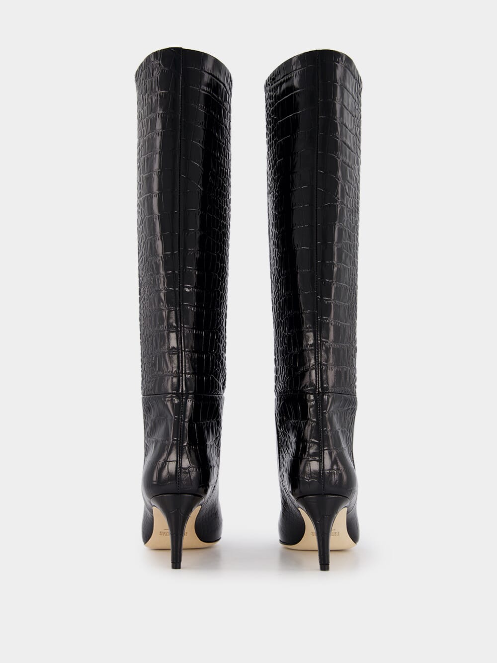 Paris TexasStiletto 60mm croc-effect leather knee boots at Fashion Clinic
