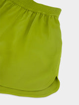 PaulaBronzita Green Silk Shorts at Fashion Clinic