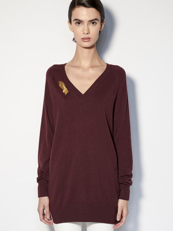 PaulaCashmere V-Neck Long Sweater at Fashion Clinic