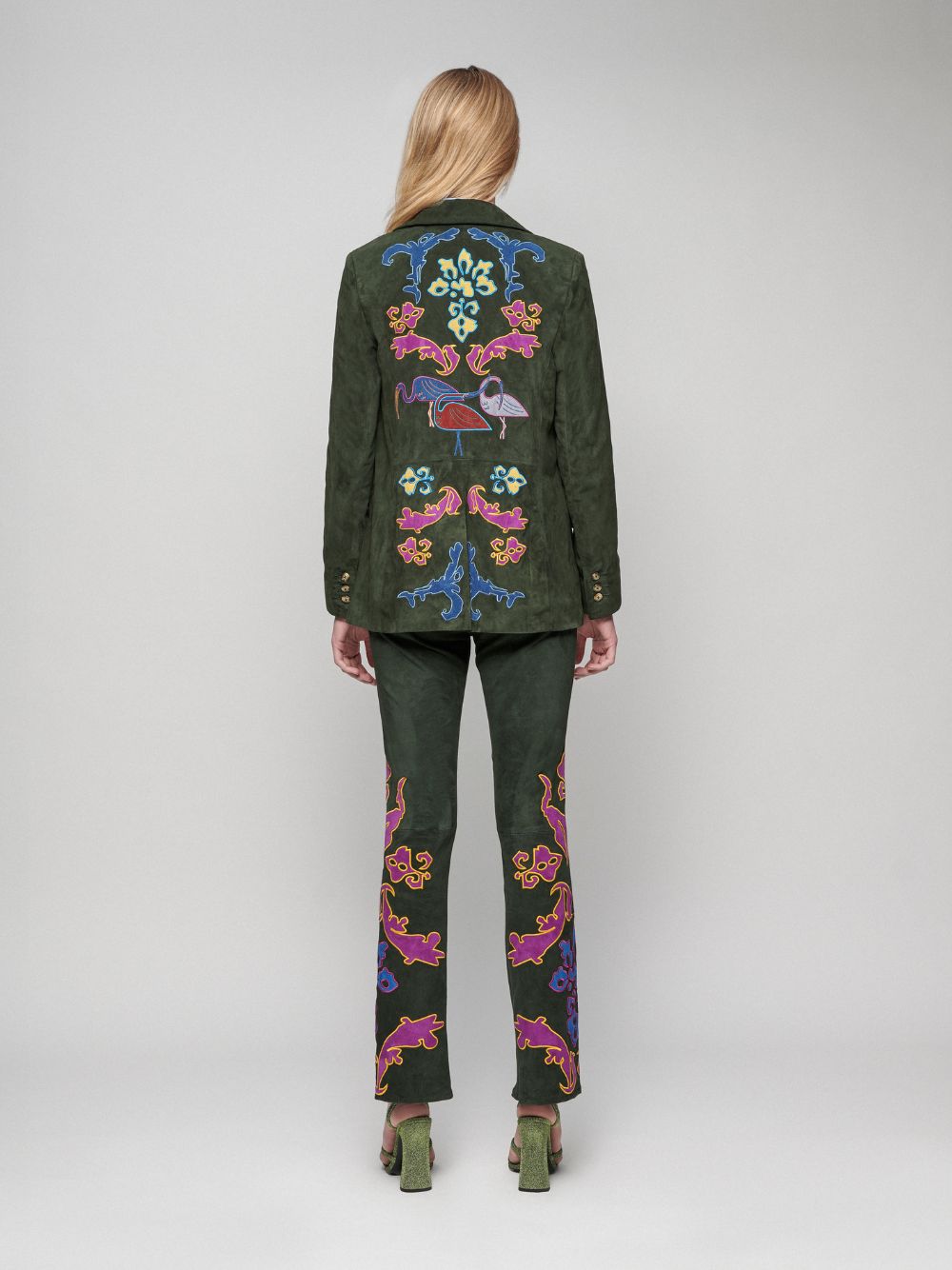 PaulaPaula Embroidered Suede Blazer at Fashion Clinic