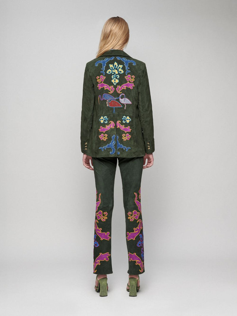 PaulaPaula Embroidered Suede Blazer at Fashion Clinic