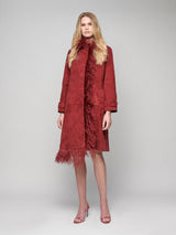 PaulaZeus Suede Trench With Embellished Feathers at Fashion Clinic