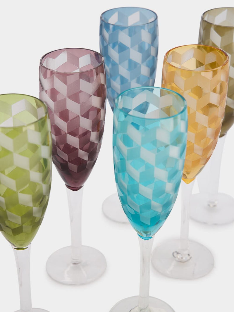 Pols PottenSet Of 6 Campagne Flute Glasses at Fashion Clinic