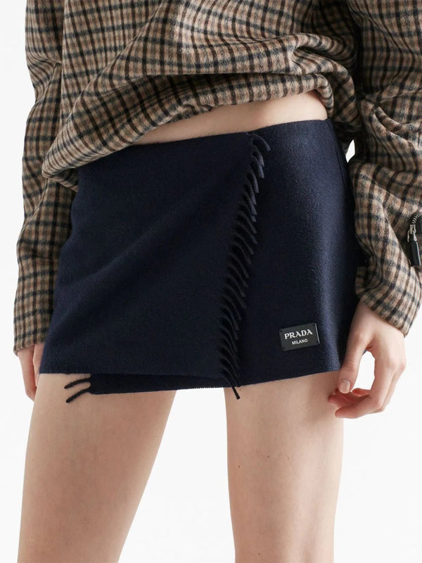 PradaFringed Cashmere Miniskirt at Fashion Clinic