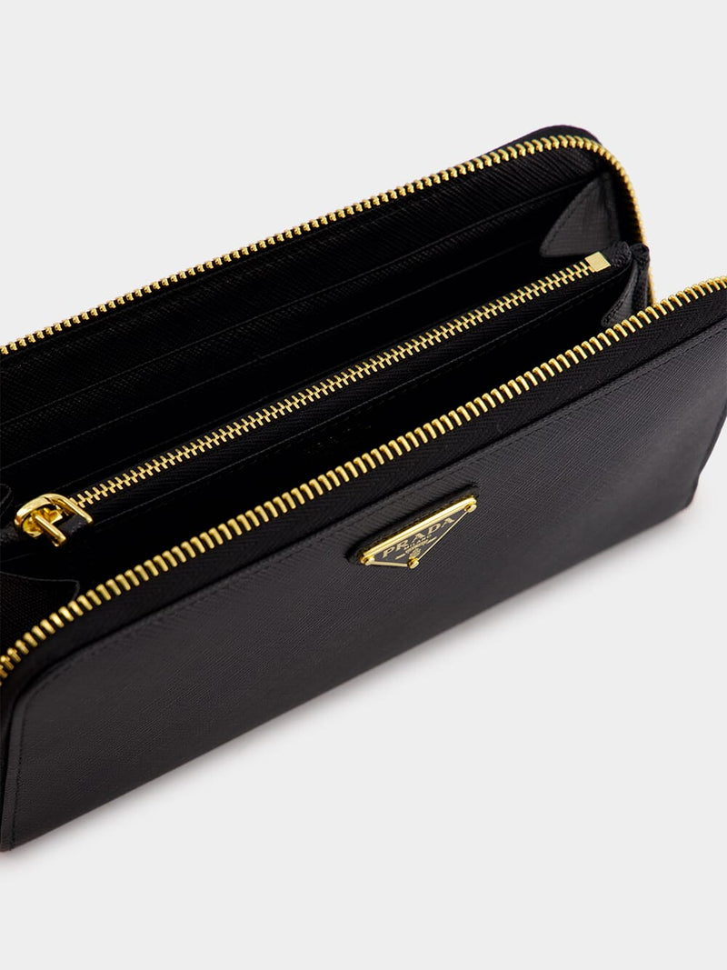 Prada Large Saffiano Black Leather Wallet Fashion Clinic