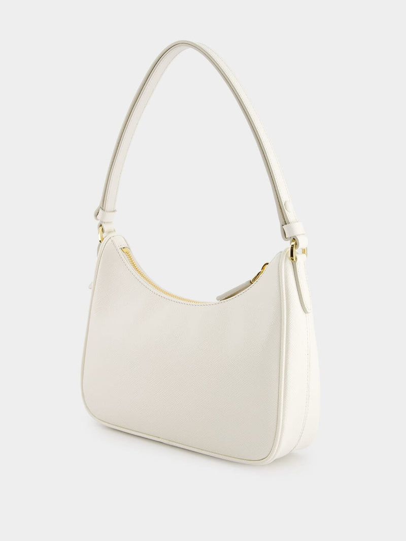 PradaRe-Edition Saffiano White Leather Mini Bag at Fashion Clinic