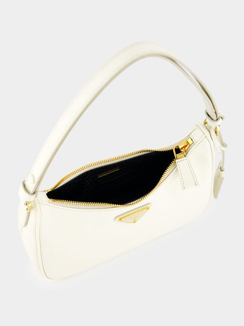 PradaRe-Edition Saffiano White Leather Mini Bag at Fashion Clinic