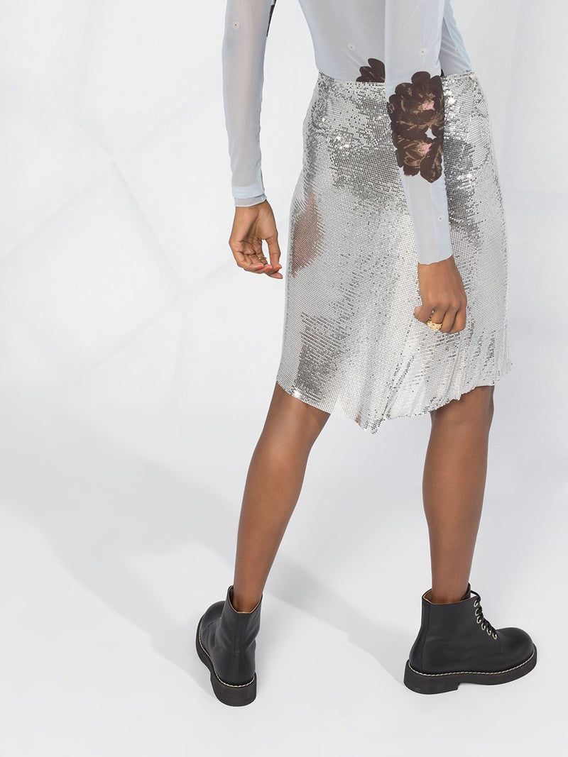 RabanneMesh midi skirt at Fashion Clinic