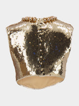 RabanneSequin-Embellished Crop Top at Fashion Clinic