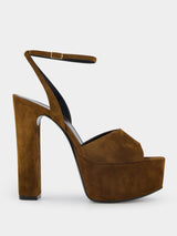 Saint LaurentJodie 150mm Suede Platform Sandals at Fashion Clinic