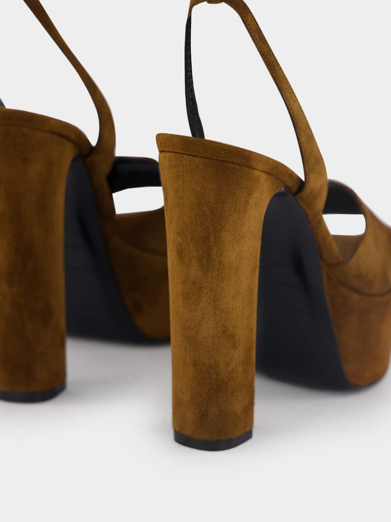 Saint LaurentJodie 150mm Suede Platform Sandals at Fashion Clinic