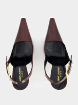 Saint LaurentLee Brown Patent Slingback Heels at Fashion Clinic