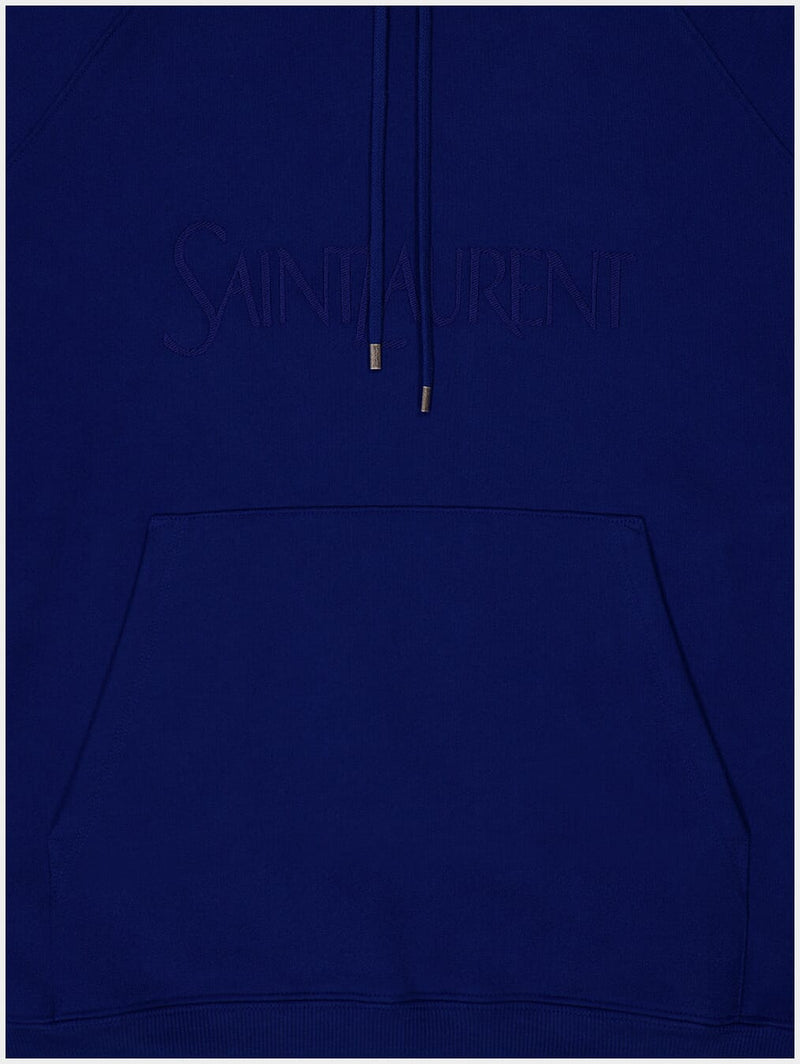 Saint LaurentLogo-Embroidered Cotton Hoodie at Fashion Clinic
