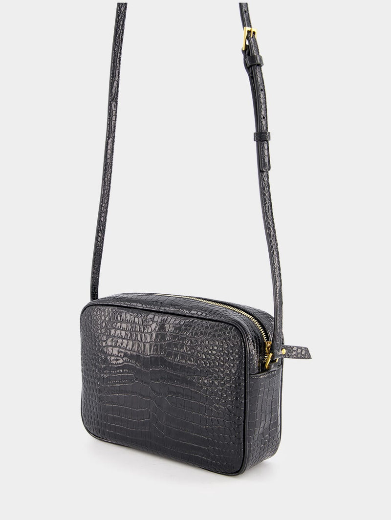 Saint LaurentLou Crocodile-Embossed Leather Crossbody Bag at Fashion Clinic