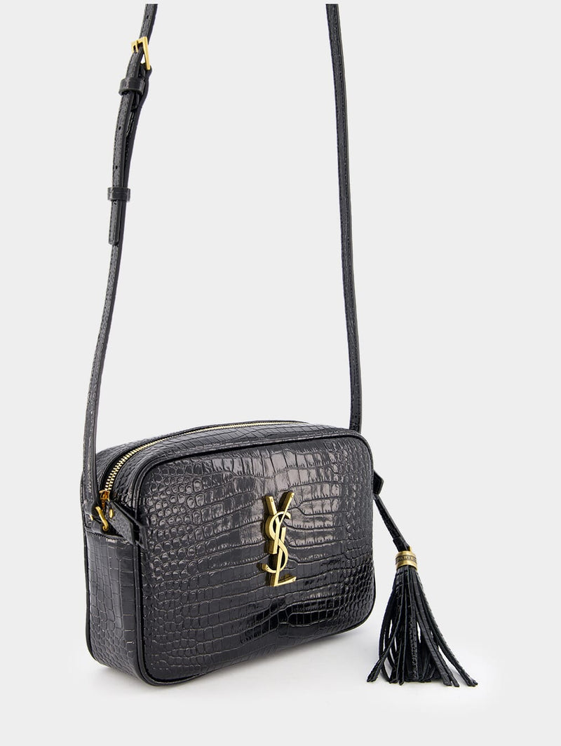 Saint LaurentLou Crocodile-Embossed Leather Crossbody Bag at Fashion Clinic