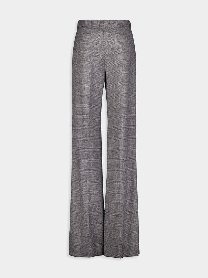 Saint LaurentPrince Of Wales Flannel Flared Trousers at Fashion Clinic
