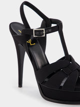 Saint LaurentTribute 105mm Platform Black Sandals at Fashion Clinic