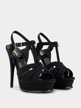 Saint LaurentTribute 105mm Platform Black Sandals at Fashion Clinic