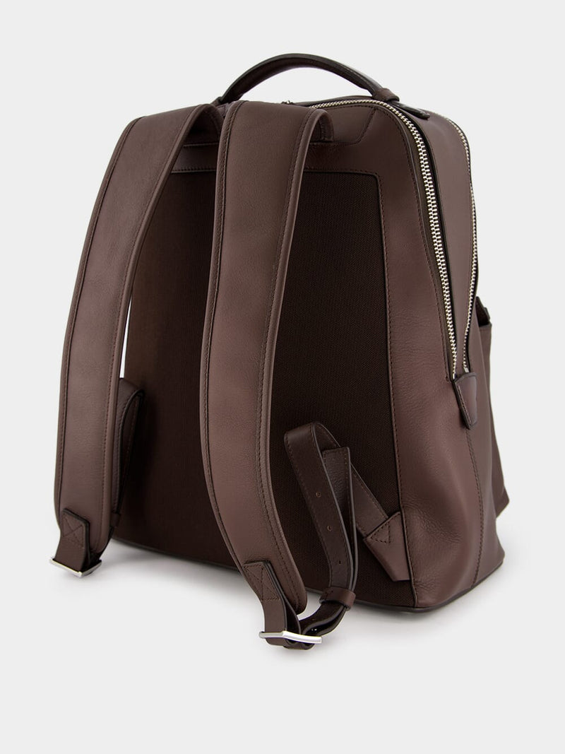 SantoniBrown Leather Backpack at Fashion Clinic